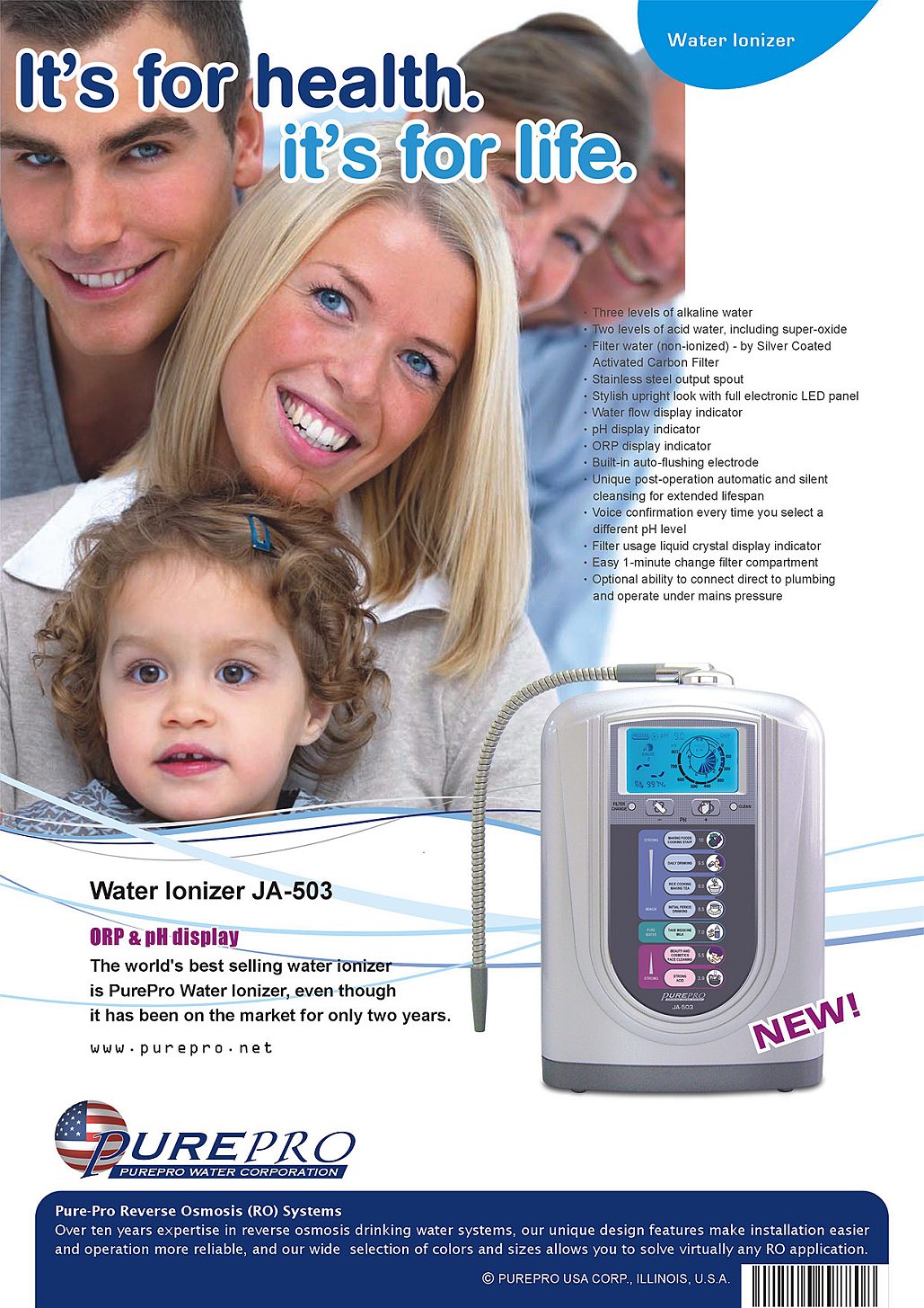 PurePro® USA Water Ionizer JA-503